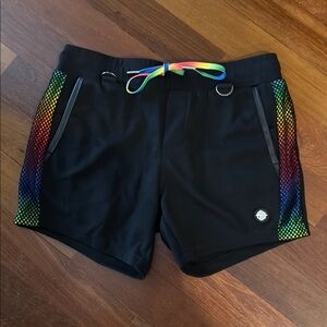 Breedwell Black Shorts with Rainbow Accents